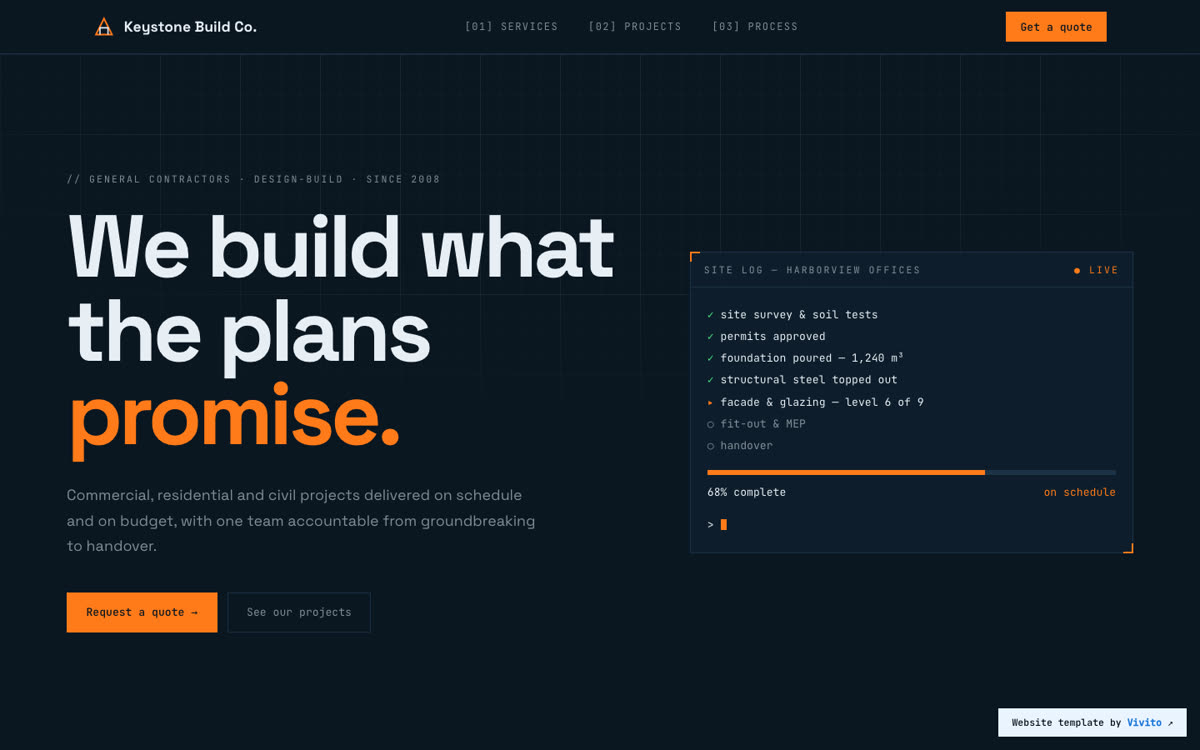 Keystone Build Co. website concept preview