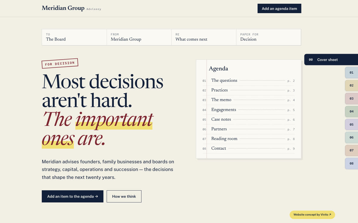 Meridian Group website concept preview
