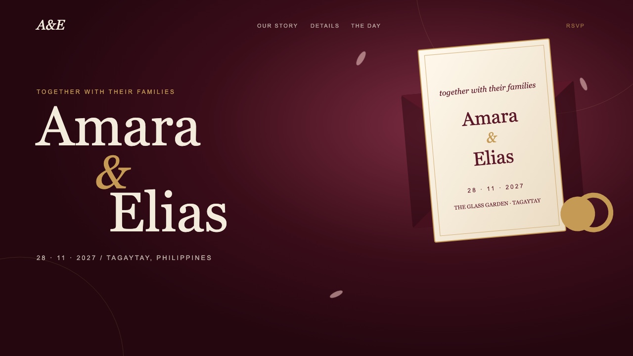 Amara & Elias website concept preview