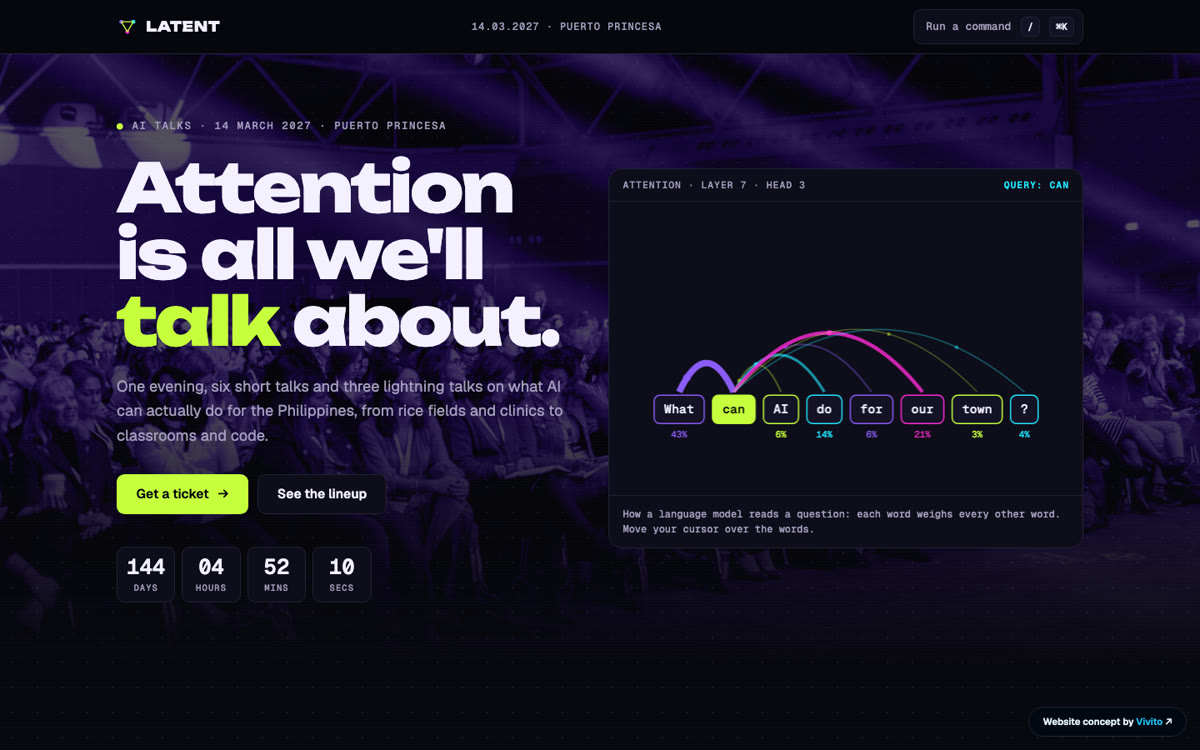 Latent: AI Talks website concept preview