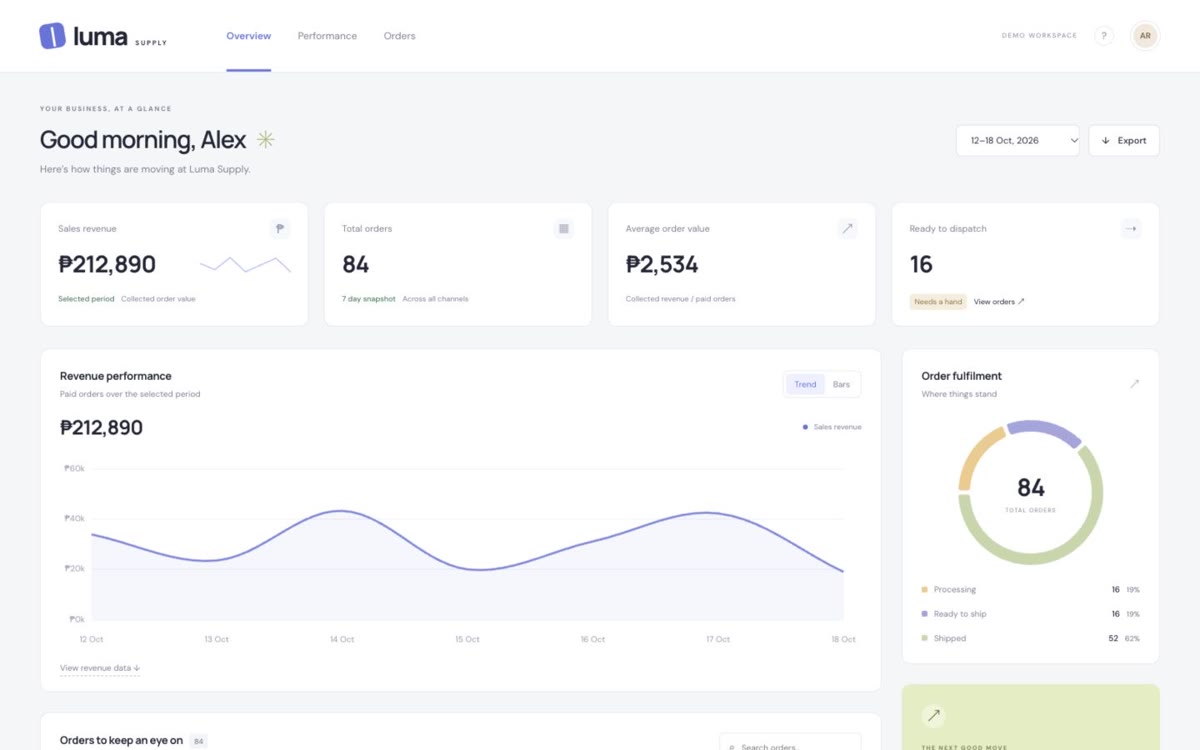Luma Supply website concept preview