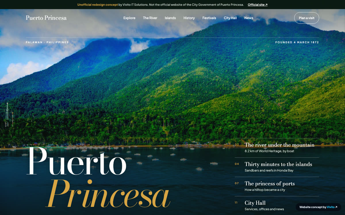 Puerto Princesa City website concept preview