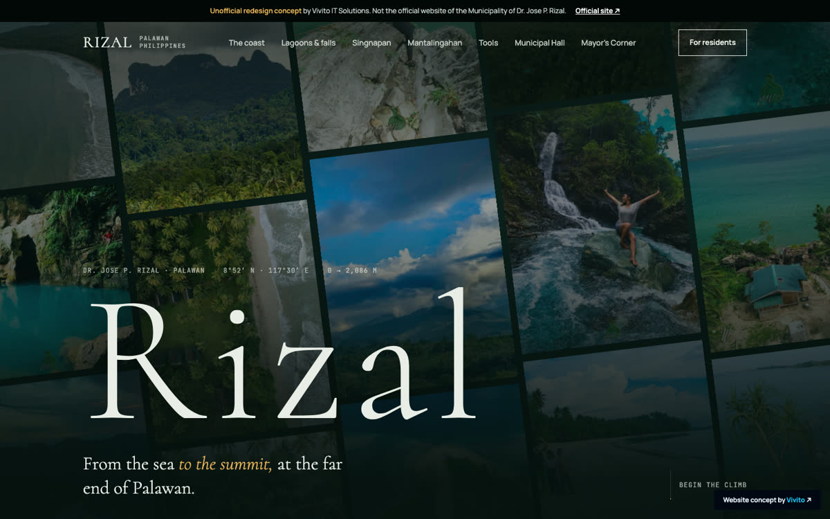 Rizal, Palawan website concept preview