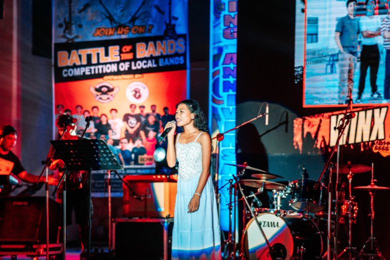 A singer at the Battle of the Bands
