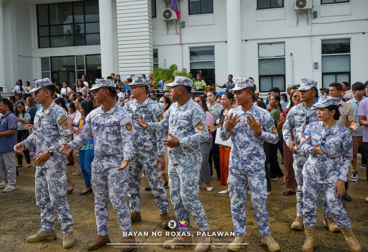 Servicemen in formation