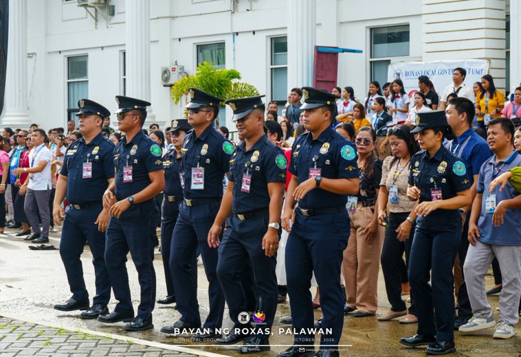 Uniformed personnel in formation