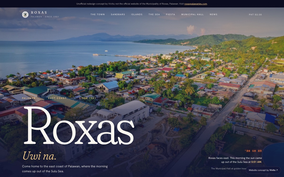 Roxas, Palawan website concept preview